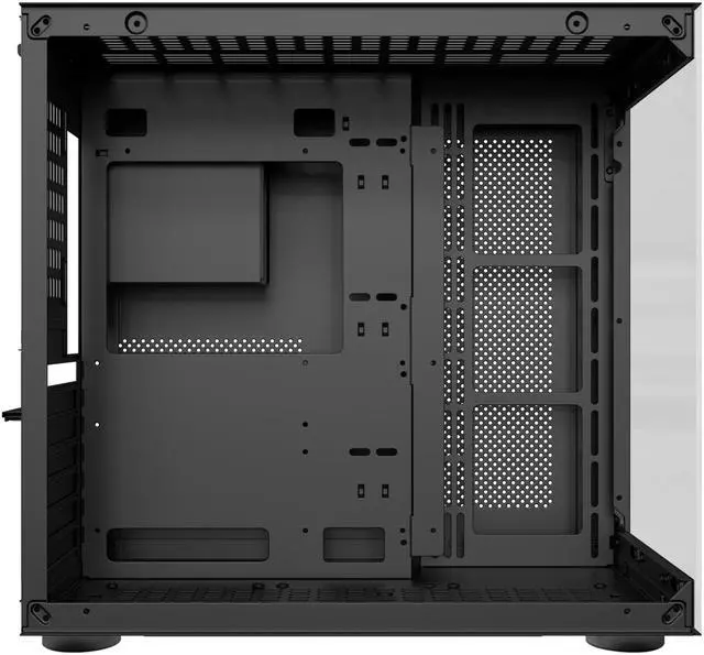 Alt view image 14 of 16 - DIYPC DIY-CUBE10-Wood Black USB3.0 /Type C ATX Mid Tower Gaming Computer Case w/ Tempered Glass Panel w/Walnut Wood  (Fan Is Not Included )