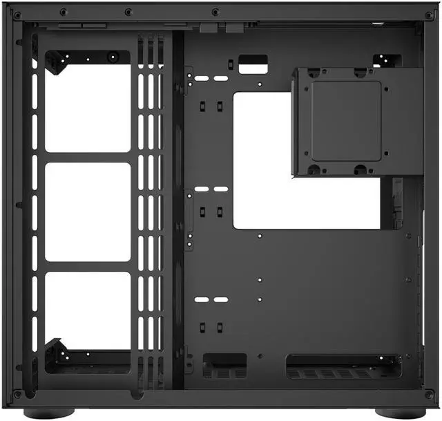 Alt view image 15 of 16 - DIYPC DIY-CUBE10-Wood Black USB3.0 /Type C ATX Mid Tower Gaming Computer Case w/ Tempered Glass Panel w/Walnut Wood  (Fan Is Not Included )