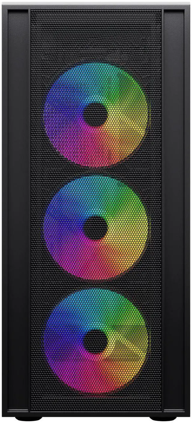 Alt view image 3 of 6 - DIYPC DIY-S03-ARGB Black USB3.0 Steel/ Tempered Glass ATX Mid Tower Gaming Computer Case w/Tempered Glass Panel and 4 x 120mm ARGB Fans (Pre-Installed)