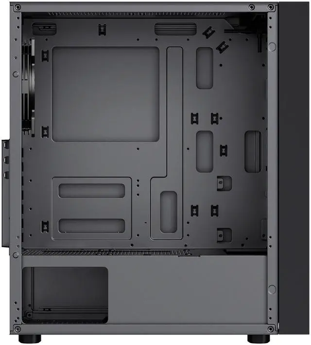 Alt view image 4 of 6 - DIYPC DIY-S03-ARGB Black USB3.0 Steel/ Tempered Glass ATX Mid Tower Gaming Computer Case w/Tempered Glass Panel and 4 x 120mm ARGB Fans (Pre-Installed)