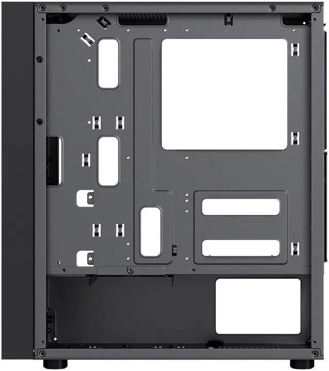 Alt view image 5 of 6 - DIYPC DIY-S03-ARGB Black USB3.0 Steel/ Tempered Glass ATX Mid Tower Gaming Computer Case w/Tempered Glass Panel and 4 x 120mm ARGB Fans (Pre-Installed)