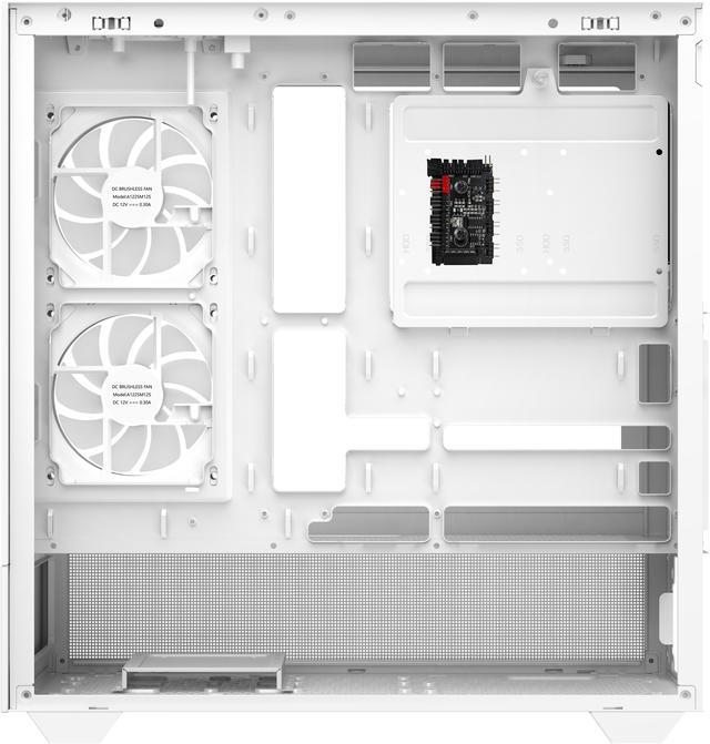 Alt view image 12 of 12 - DIYPC ARGB-N5-W White USB3.0 / Type C ATX Mid Tower Gaming Computer Case w/2 x Tempered Glass Side Panel and 3 x ARGB PWM Fans Pre-Installed, Support BTF Back Plug MB