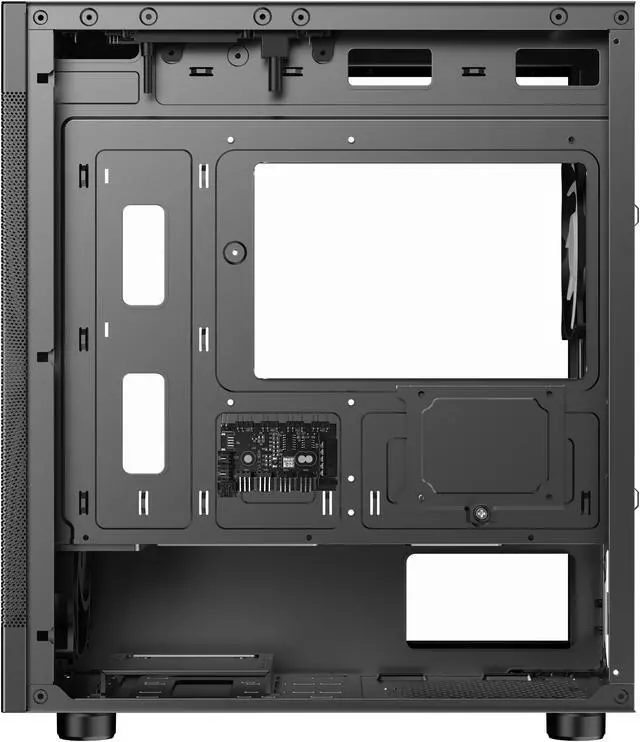 Alt view image 13 of 14 - DIYPC ARGB-G5-BK Black USB3.0 Tempered Glass Micro ATX Gaming Computer Case w/ 4 x ARGB Fans (Pre-Installed), Support 360mm AIO