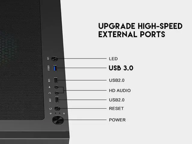 Alt view image 4 of 14 - DIYPC ARGB-G5-BK Black USB3.0 Tempered Glass Micro ATX Gaming Computer Case w/ 4 x ARGB Fans (Pre-Installed), Support 360mm AIO