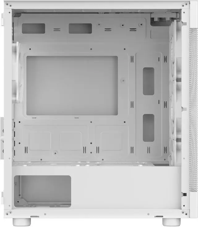 Alt view image 10 of 11 - DIYPC ARGB-G5-W White USB3.0Tempered Glass Micro ATX Gaming Computer Case w/  4 x ARGB Fans (Pre-Installed), Support 360mm AIO