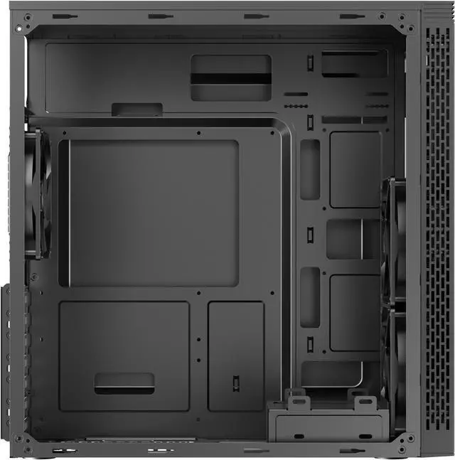 Alt view image 7 of 8 - DIYPC  DIY-S05-BK Black USB3.0 Steel  ATX Mid Tower Computer Case, 3 x120mm Black Fan (2 x front, 1x Rear Pre-Installed)