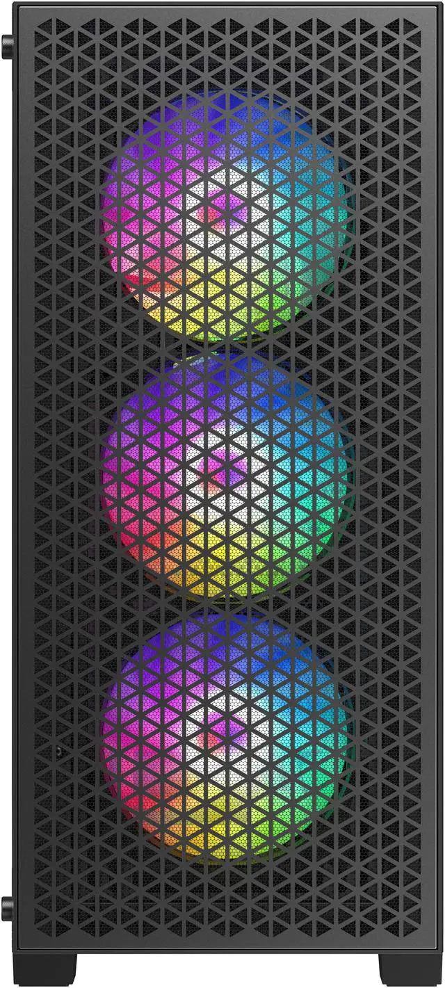 Alt view image 3 of 8 - DIYPC DIY-F08-BK Black USB3.0 Tempered Glass ATX Gaming Computer Case w/ 4 x ARGB 120mm Fans (Pre-Installed)
