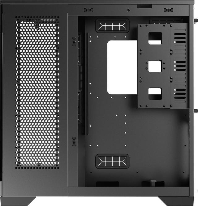 Alt view image 12 of 12 - DIYPC  Vanguard-F1-BK -Black Dual USB3.0 and Type C Tempered Glass ATX Full Tower Gaming Computer Case w/ 4 x ARGB PWM Fans (3 x MB Side, 1 x Rear) Pre-Installed.