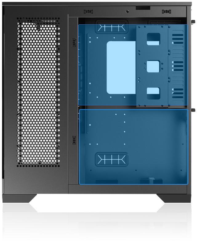 Alt view image 7 of 12 - DIYPC  Vanguard-F1-BK -Black Dual USB3.0 and Type C Tempered Glass ATX Full Tower Gaming Computer Case w/ 4 x ARGB PWM Fans (3 x MB Side, 1 x Rear) Pre-Installed.