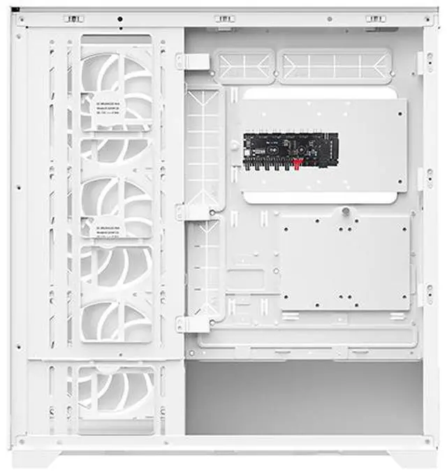 Alt view image 13 of 14 - DIYPC  Vanguard-F2-W -White Dual USB3.0 and Type C Tempered Glass ATX Full Tower Gaming Computer Case w/ 4 x 140mm ARGB PWM Fans (3 x MB Side, 1 x Rear) Pre-Installed. Support BTF Back Plug MB.