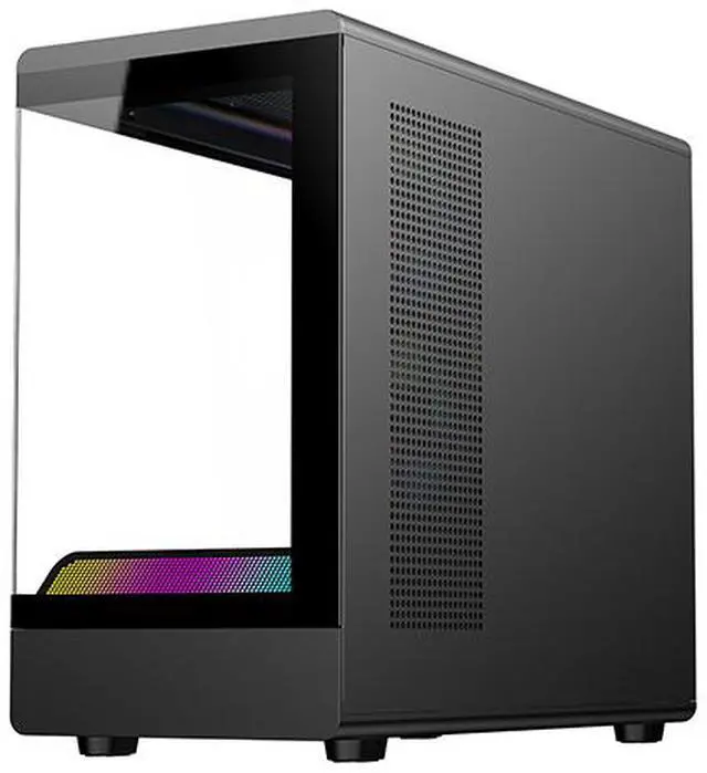 Alt view image 13 of 15 - DIYPC ARGB-M1-BK Black USB3.0 Tempered Glass Micro ATX Gaming Computer Case w/ Dual Tempered Glass Panel and 3 x ARGB PWM Fans (Pre-Installed)