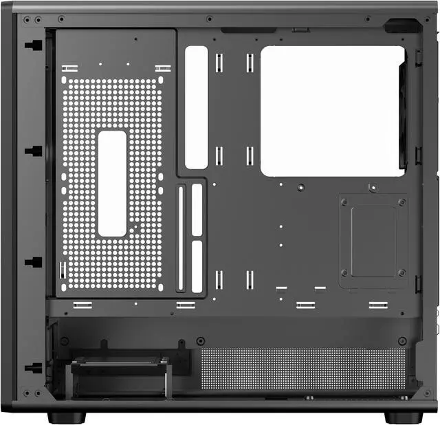 Alt view image 12 of 14 - DIYPC DIY-ATX08-Wood Black USB3.0 /Type C ATX Mid Tower Gaming Computer Case w/ Tempered Glass Side Panel and Walnut Wood Front Panel, 4 x 120mm PWM Fans Pre-Installed