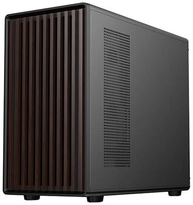 Alt view image 11 of 15 - DIYPC DIY-mATX06-Wood Black USB3.0 /Type C Micro ATX Mid Tower Gaming Computer Case w/ Tempered Glass Side Panel and Walnut Wood Front Panel / 4 x PWM Fans Pre-Installed