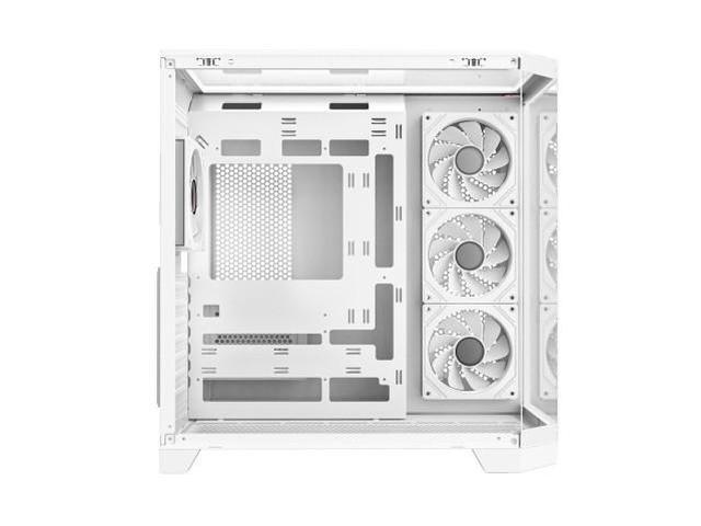 Alt view image 5 of 8 - DIYPC ARGB-N8-W White Dual USB3.0/ 1 xType C Tempered Glass ATX Gaming Computer Case w/ 4 xTempered Glass Panel and 4 x ARGB PWM Fans (Pre-Installed)
