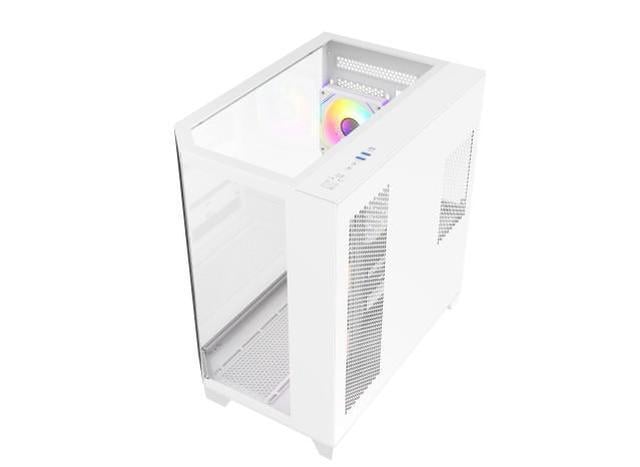 Alt view image 6 of 8 - DIYPC ARGB-N8-W White Dual USB3.0/ 1 xType C Tempered Glass ATX Gaming Computer Case w/ 4 xTempered Glass Panel and 4 x ARGB PWM Fans (Pre-Installed)