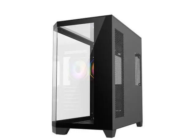 Alt view image 11 of 16 - DIYPC ARGB-N8-BK Black Dual USB3.0/ 1 xType C Tempered Glass ATX Gaming Computer Case w/ 4 x Tempered Glass Panel and 4 x ARGB PWM Fans (Pre-Installed)