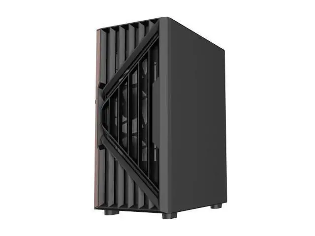 Alt view image 5 of 9 - DIYPC DIY-G18-WD Black USB3.0 /Type C ATX Mid Tower Gaming Computer Case w/ Tempered Glass Side Panel and Walnut Wood Front Panel. 4 x 120mm PWM Fan Pre-Installed