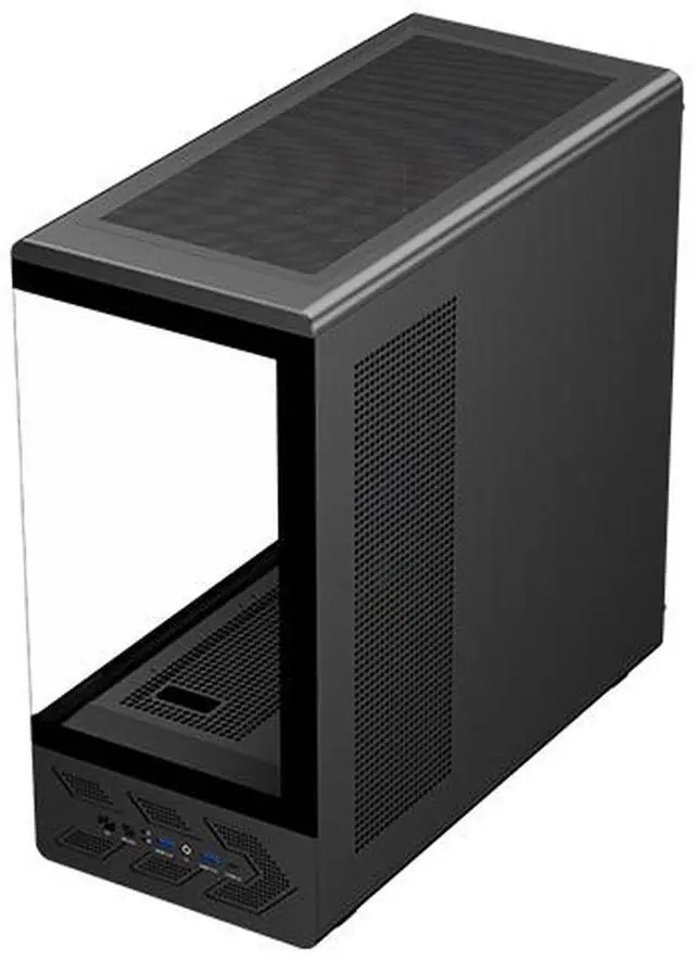 Alt view image 11 of 16 - DIYPC IDX1-BK-ARGB Black USB3.0/ Type C Tempered Glass ATX Gaming Computer Case w/ Dual Tempered Glass Panel and 3 x ARGB PWM Fans (Pre-Installed)