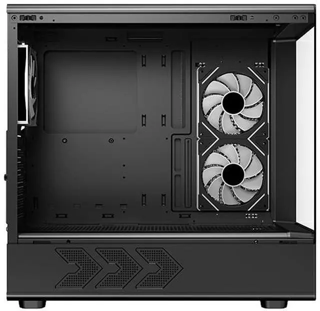 Alt view image 9 of 16 - DIYPC IDX1-BK-ARGB Black USB3.0/ Type C Tempered Glass ATX Gaming Computer Case w/ Dual Tempered Glass Panel and 3 x ARGB PWM Fans (Pre-Installed)