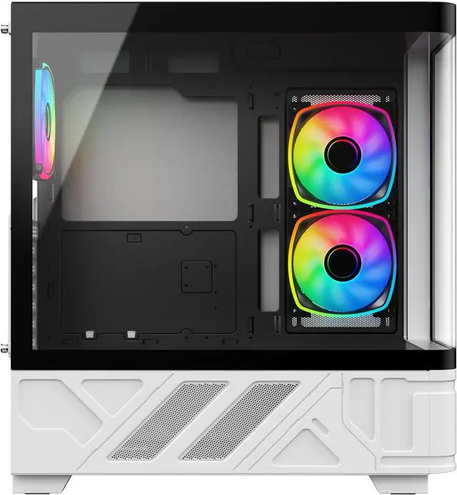 Alt view image 3 of 8 - DIYPC IDX2-LCD-ARGB Black Dual USB3.0/ 1 x Type C Tempered Glass ATX Gaming Computer Case w/ Dual Tempered Glass Panel and 3 x ARGB PWM Fans (Pre-Installed)
