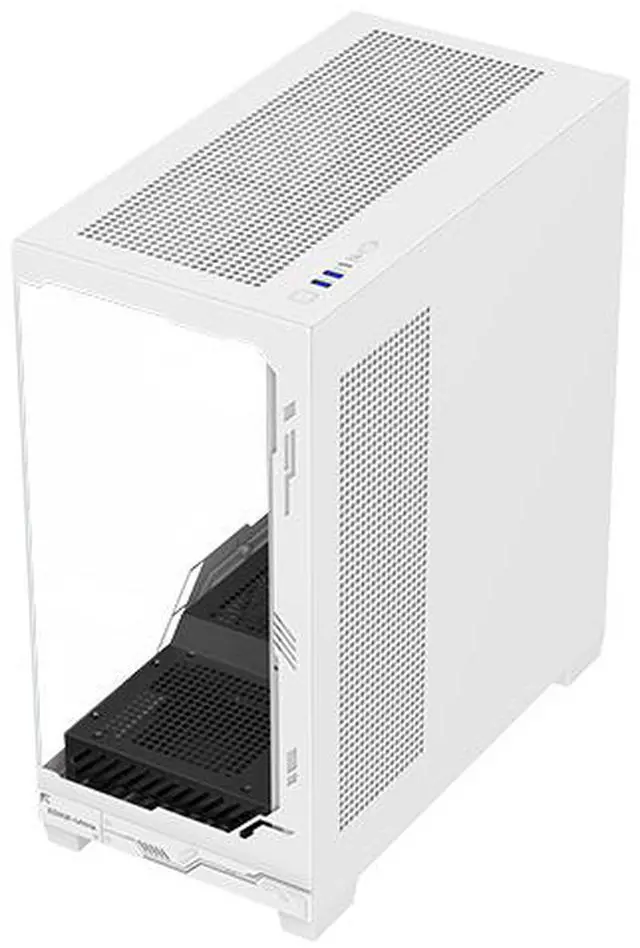 Alt view image 12 of 16 - DIYPC IDX2-Ultra-ARGB Black Dual USB3.0/ 1 x Type C Tempered Glass ATX Gaming Computer Case w/ Dual Tempered Glass Panel and 4 x ARGB PWM Fans (Pre-Installed)