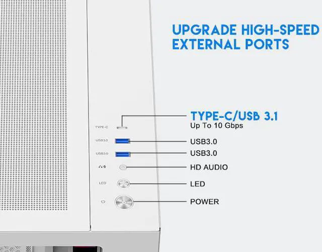 Alt view image 4 of 16 - DIYPC ARGB-N3-W White USB3.0/ Type C Tempered Glass E-ATX /ATX Gaming Computer Case w/ 3 x Tempered Glass Panel and 4 x ARGB PWM Fans (Pre-Installed).
