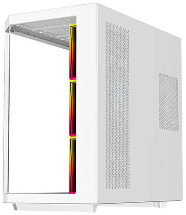 Alt view image 11 of 16 - DIYPC ARGB-N3-W White USB3.0/ Type C Tempered Glass E-ATX /ATX Gaming Computer Case w/ 3 x Tempered Glass Panel and 4 x ARGB PWM Fans (Pre-Installed).
