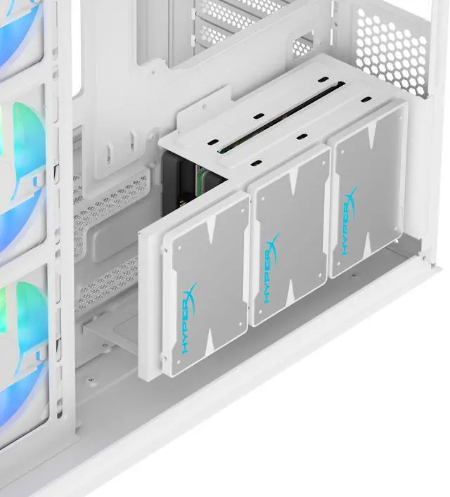 Alt view image 15 of 16 - DIYPC ARGB-N3-W White USB3.0/ Type C Tempered Glass E-ATX /ATX Gaming Computer Case w/ 3 x Tempered Glass Panel and 4 x ARGB PWM Fans (Pre-Installed).