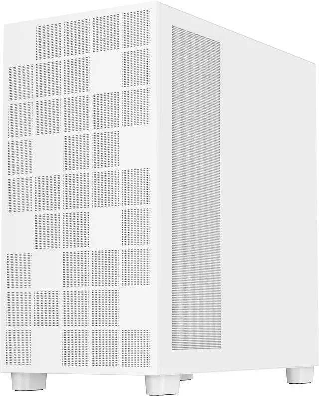 Alt view image 4 of 12 - DIYPC IDX6-W White USB3.0 /Type C ATX Mid Tower Gaming Computer Case w/ Tempered Glass Side Panel and 4 x 120mm White Fans Pre-Installed