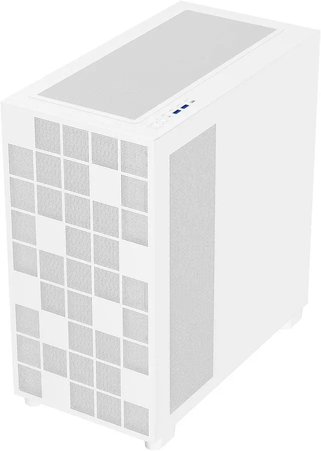 Alt view image 7 of 12 - DIYPC IDX6-W White USB3.0 /Type C ATX Mid Tower Gaming Computer Case w/ Tempered Glass Side Panel and 4 x 120mm White Fans Pre-Installed