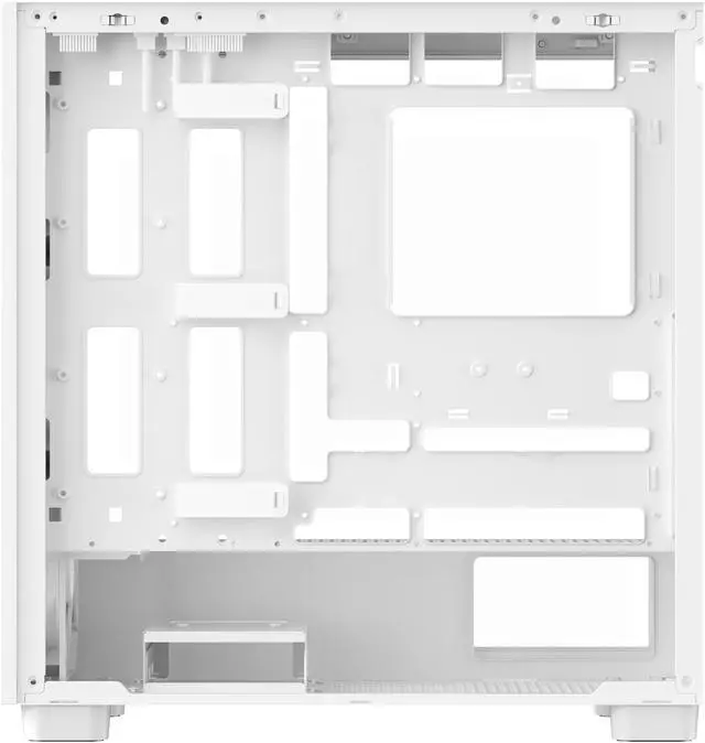 Alt view image 9 of 12 - DIYPC IDX6-W White USB3.0 /Type C ATX Mid Tower Gaming Computer Case w/ Tempered Glass Side Panel and 4 x 120mm White Fans Pre-Installed