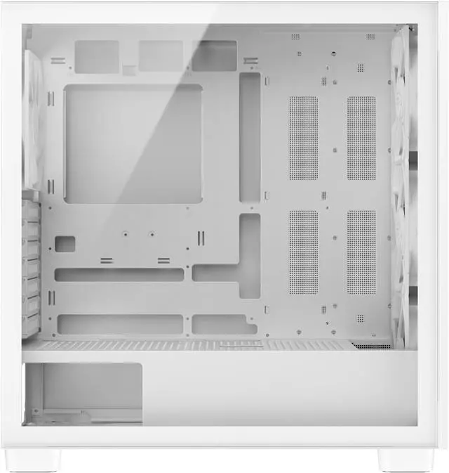 Alt view image 8 of 12 - DIYPC IDX6-W White USB3.0 /Type C ATX Mid Tower Gaming Computer Case w/ Tempered Glass Side Panel and 4 x 120mm White Fans Pre-Installed