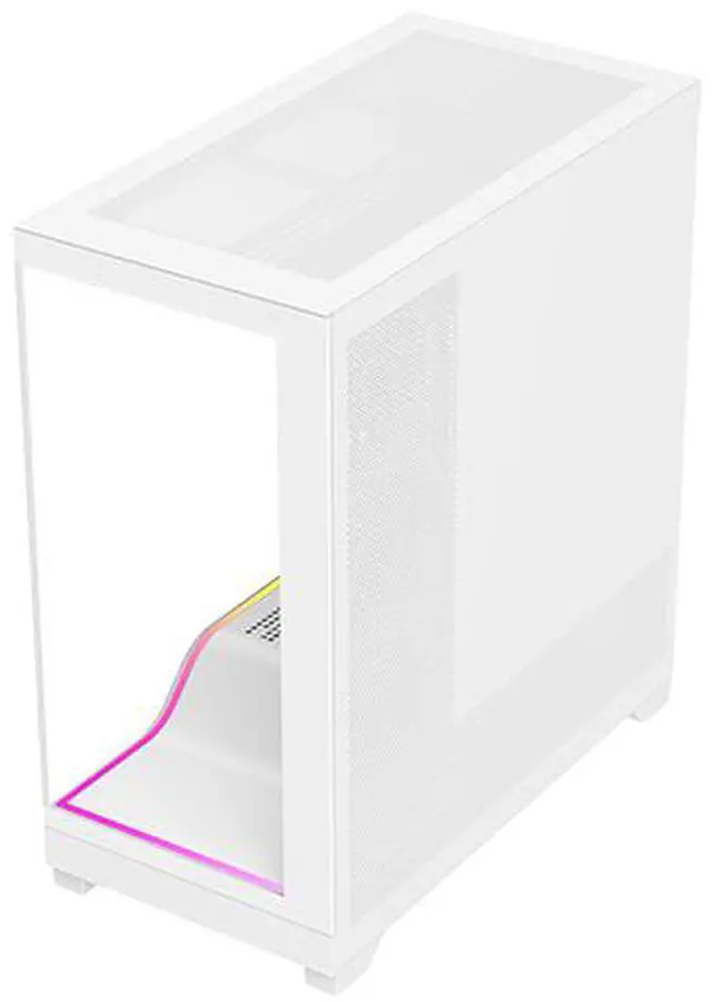 Alt view image 14 of 19 - DIYPC IDX5-W-ARGB White Dual USB3.0/ 1 x Type C Tempered Glass ATX Gaming Computer Case w/ Dual Tempered Glass Panel and 4 x ARGB PWM Fans (Pre-Installed)