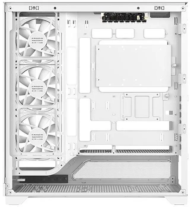 Alt view image 17 of 19 - DIYPC IDX5-W-ARGB White Dual USB3.0/ 1 x Type C Tempered Glass ATX Gaming Computer Case w/ Dual Tempered Glass Panel and 4 x ARGB PWM Fans (Pre-Installed)