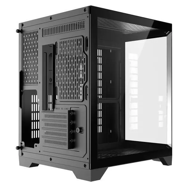 Alt view image 5 of 8 - DIYPC DIY-CUBE03-BK Black Dual USB3.0 Tempered Glass Micro ATX Gaming Computer Case w/ 3 x Tempered Glass Panel