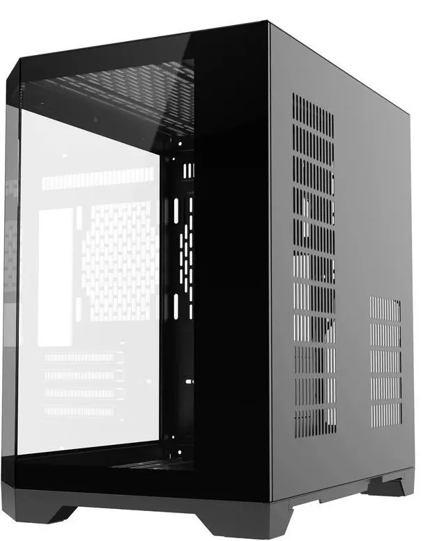 Alt view image 7 of 8 - DIYPC DIY-CUBE03-BK Black Dual USB3.0 Tempered Glass Micro ATX Gaming Computer Case w/ 3 x Tempered Glass Panel