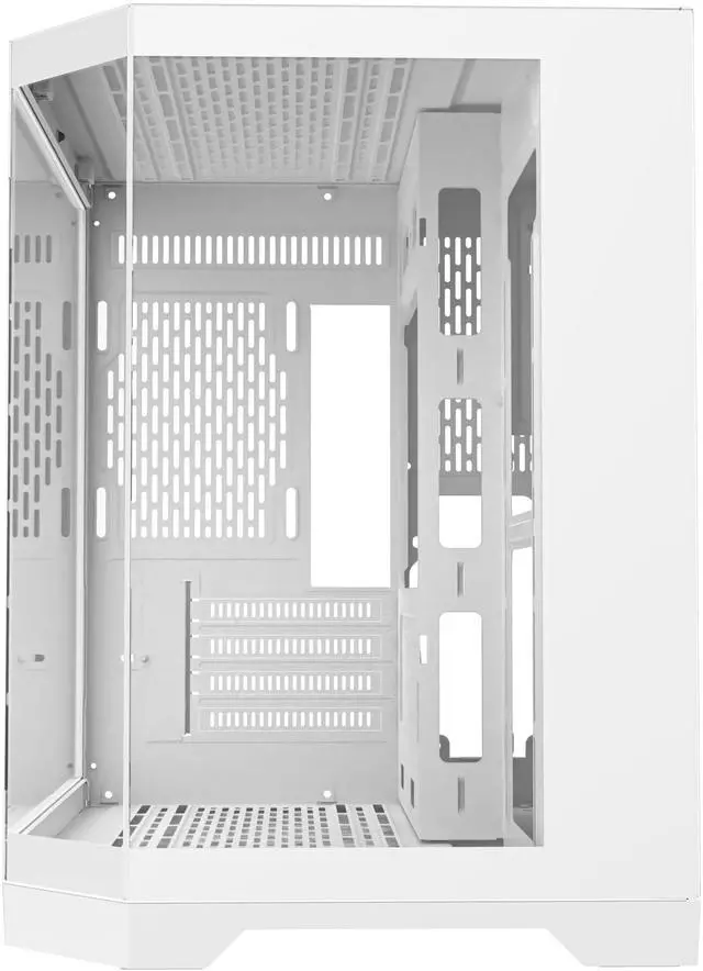 Alt view image 2 of 7 - DIYPC DIY-CUBE03-W White Dual USB3.0 Tempered Glass Micro ATX Gaming Computer Case w/ 3 x Tempered Glass Panel. Fans Not Included
