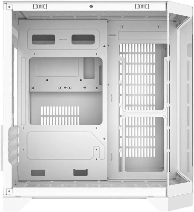 Alt view image 5 of 7 - DIYPC DIY-CUBE03-W White Dual USB3.0 Tempered Glass Micro ATX Gaming Computer Case w/ 3 x Tempered Glass Panel. Fans Not Included