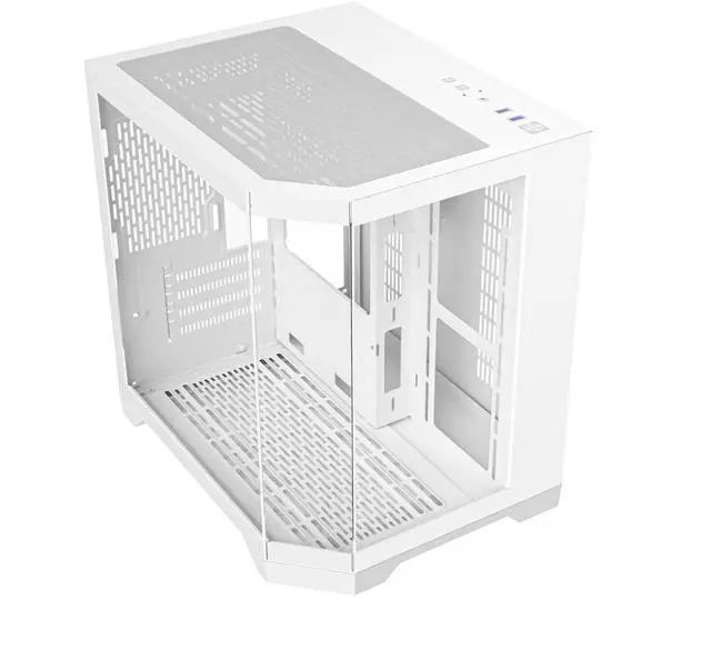 Alt view image 3 of 7 - DIYPC DIY-CUBE03-W White Dual USB3.0 Tempered Glass Micro ATX Gaming Computer Case w/ 3 x Tempered Glass Panel. Fans Not Included