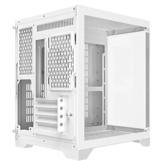 Alt view image 6 of 7 - DIYPC DIY-CUBE03-W White Dual USB3.0 Tempered Glass Micro ATX Gaming Computer Case w/ 3 x Tempered Glass Panel. Fans Not Included