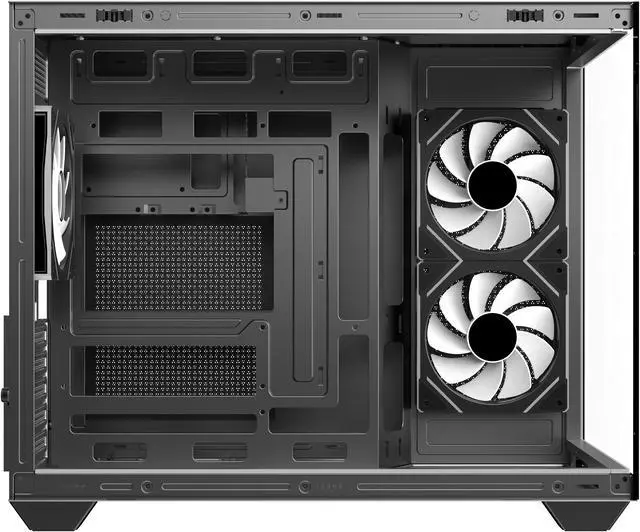 Alt view image 8 of 10 - DIYPC IDX4-MicroATX-ARGB Black USB3.0/ Type C Tempered Glass Micro ATX Gaming Computer Case w/ Dual Tempered Glass Panel and 3 x ARGB PWM Fans (Pre-Installed). Integrated ARGB Light Strip