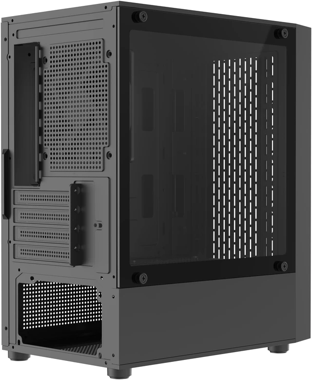 Alt view image 8 of 11 - DIYPC DIY-V2-MicroATX Black USB3.0 / Type C Tempered Glass Micro ATX Gaming Computer Case w/ 1 x 120mm Fan x Rear Pre-Installed