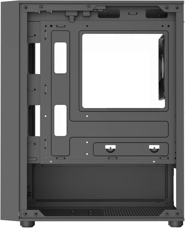 Alt view image 7 of 11 - DIYPC DIY-V2-MicroATX Black USB3.0 / Type C Tempered Glass Micro ATX Gaming Computer Case w/ 1 x 120mm Fan x Rear Pre-Installed