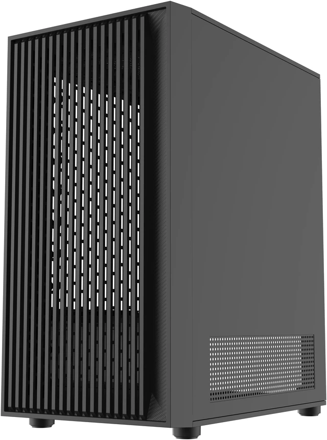 Alt view image 9 of 11 - DIYPC DIY-V2-MicroATX Black USB3.0 / Type C Tempered Glass Micro ATX Gaming Computer Case w/ 1 x 120mm Fan x Rear Pre-Installed
