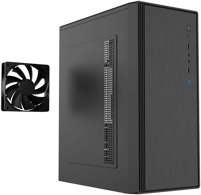 Main image of DIYPC DIY-V3-ATX Black USB3.0 ATX Mid Tower Computer Case w/ 1 x 120mm Fan x Rear (Pre-Installed)