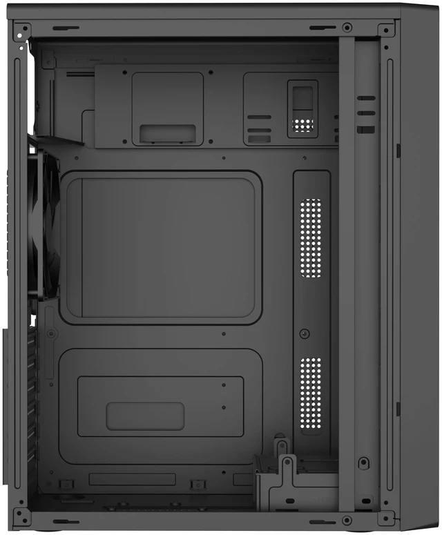Alt view image 8 of 10 - DIYPC DIY-V3-ATX Black USB3.0 ATX Mid Tower Computer Case w/ 1 x 120mm Fan x Rear (Pre-Installed)
