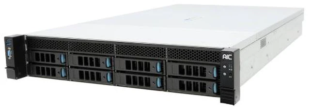 Main image of AIC ES1-208-E0 Server - Chassis 2U 8 x 3.5" hot-swap bays, tool-less 3.5" and 2.5" HDD tray, 800W CRPS Titanium redundant power supply, 2 x 15mm 2.5" hot-swap OS SATA, 3 x 8038 hot-swap FAN