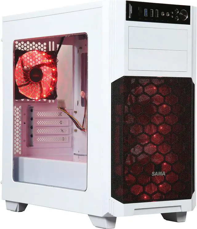 Open Box: SAMA Maxcool-W-15LEDLight White Computer Case