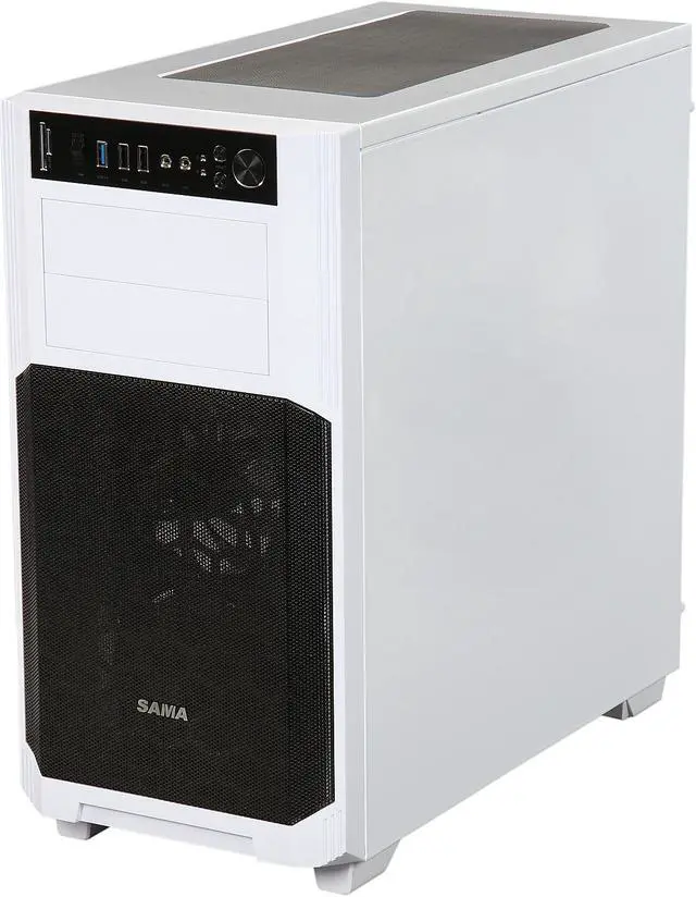 Alt view image 3 of 9 - SAMA Maxcool-W-15LEDLight White SECC Micro ATX Mid Tower Computer Case