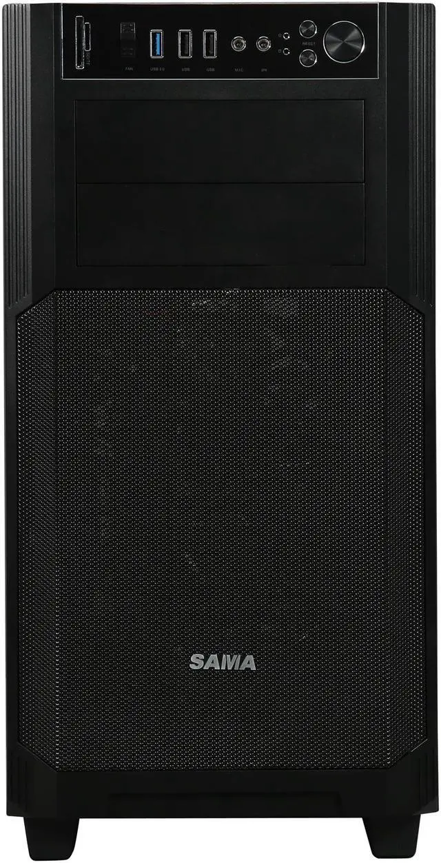Alt view image 2 of 9 - Sama Maxcool-BK-15LEDLight Black USB 3.0 Micro-ATX Mid Tower Gaming Computer Case with 3 x Red 15LED Light Fans (Pre-installed), Fan Controller and Card Reader